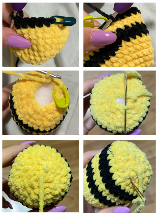 cute handmade crochet bee amigurumi toy