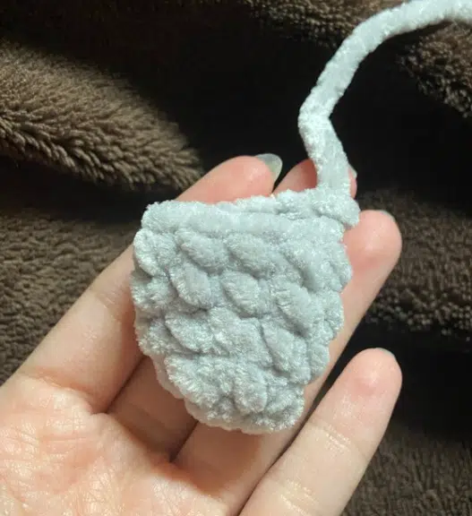 crochet tail of the turtle plush