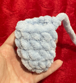 handmade crochet tail for a chunky jumbo turtle plush pattern