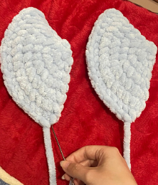 Handmade crochet flippers for a chunky jumbo sea turtle plush pattern