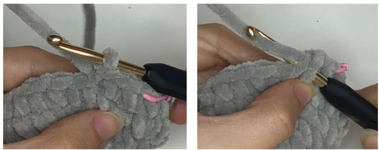Step-by-step assembly and stitching guide for the low sew loaf cat crochet pattern