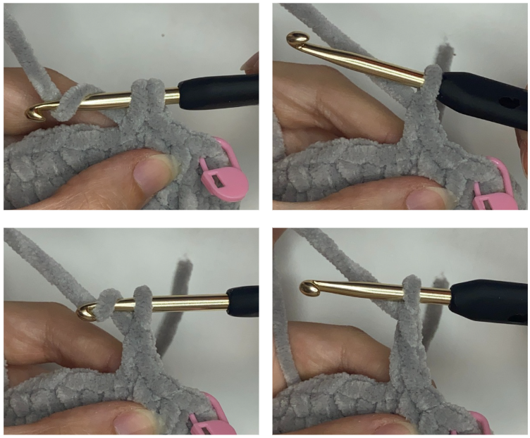 Step-by-step assembly and stitching guide for the low sew loaf cat crochet pattern