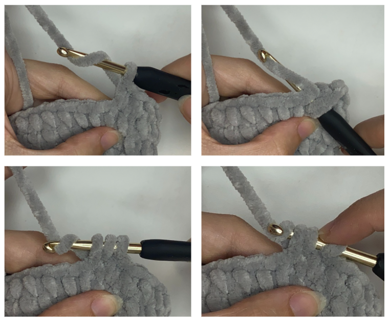 Step-by-step assembly and stitching guide for the low sew loaf cat crochet pattern
