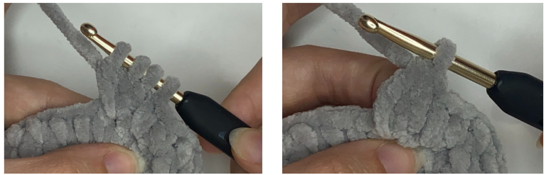 Step-by-step assembly and stitching guide for the low sew loaf cat crochet pattern